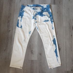 Wallace & Barnes bleached denim jeans - oi bleachers 32 x 30 punk